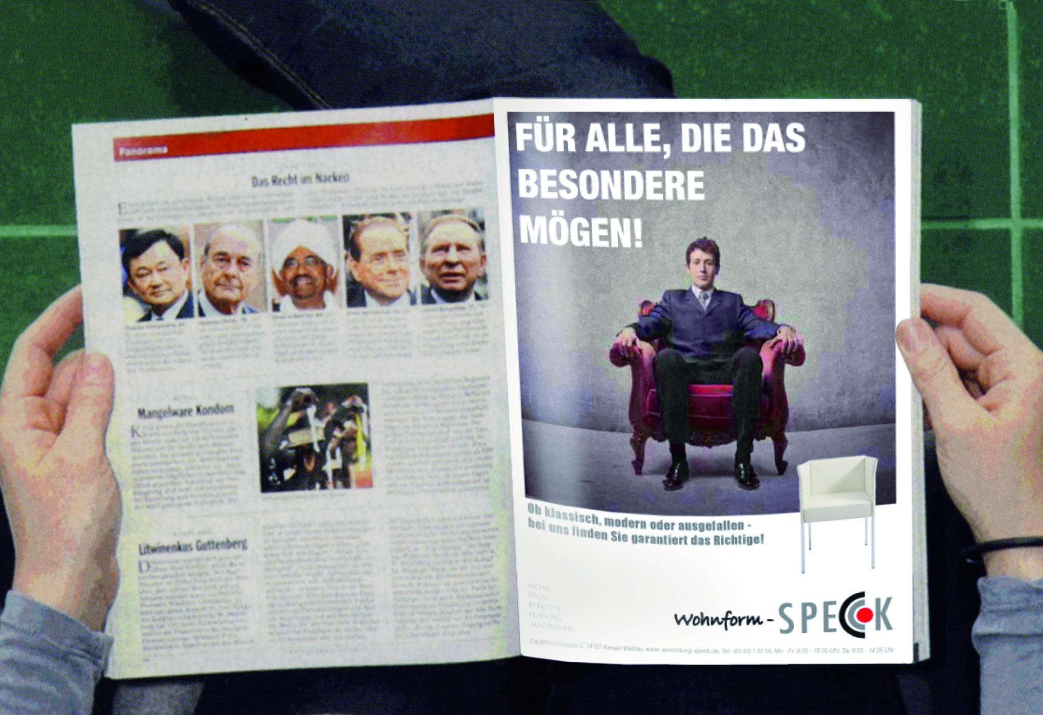 Speck Kampagne Zeitung red scaled
